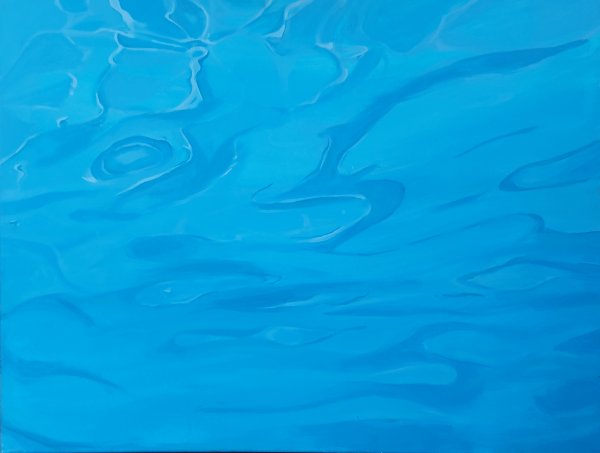Studium błękitów. Malarska interpretacja wody - Fale od spodu.