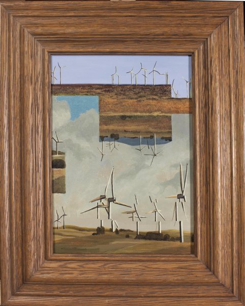 Zde-generowany pejzaż z wiatrakami