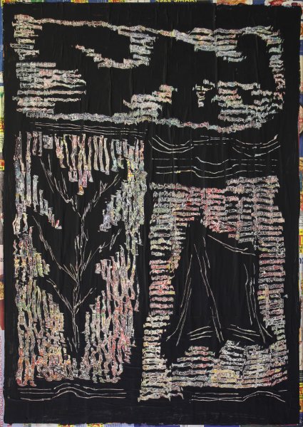 Chmura, namiot, drzewo.